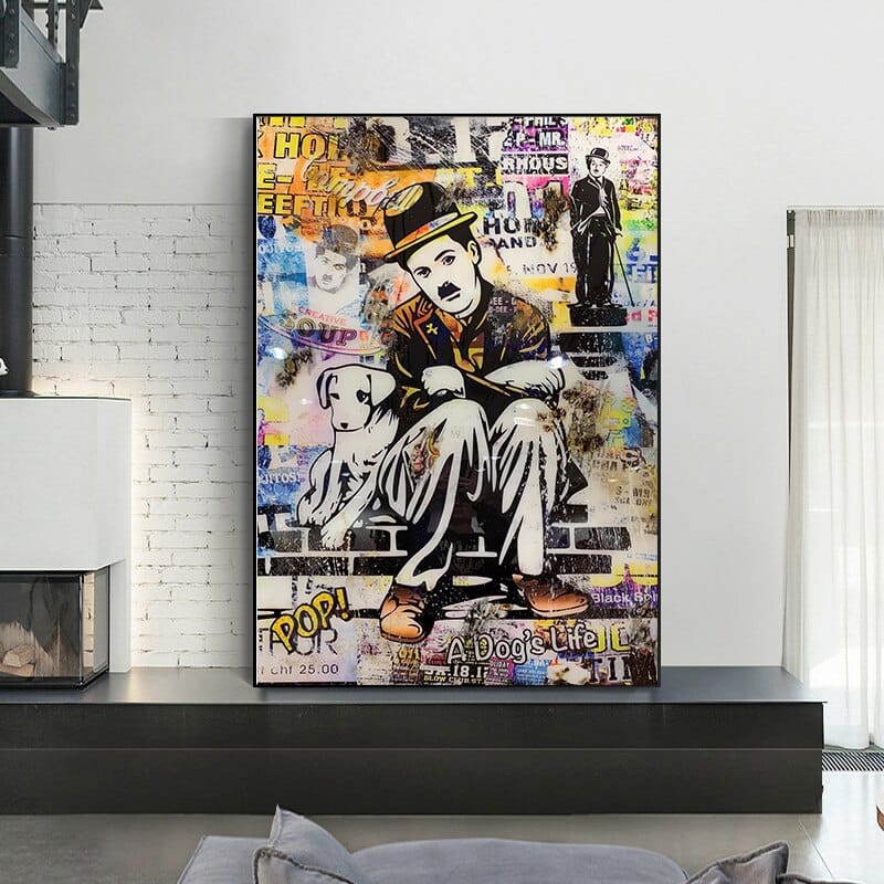 ChandeliersDecor.com-Wall Posters-Charlie Chaplin Dogs Life Art: Discover Exquisite Pieces