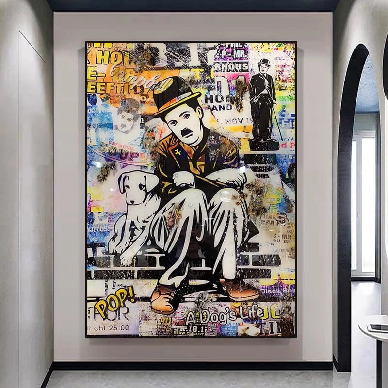 ChandeliersDecor.com-Wall Posters-Charlie Chaplin Dogs Life Art: Discover Exquisite Pieces