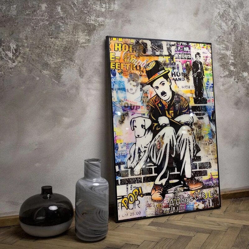 ChandeliersDecor.com-Wall Posters-Charlie Chaplin Dogs Life Art: Discover Exquisite Pieces