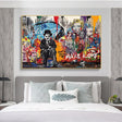 ChandeliersDecor.com-Wall Posters-Charlie Chaplin Graffiti Wall Art Canvas Painting Poster