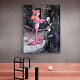 ChandeliersDecor.com-Wall Posters-Charlie Chaplin Pink Panther Poster - Classic Comedy Icon
