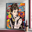 ChandeliersDecor.com-Audrey Hepburn Wall Art-Chic Audrey Hepburn Canvas Elegant Diamonds
