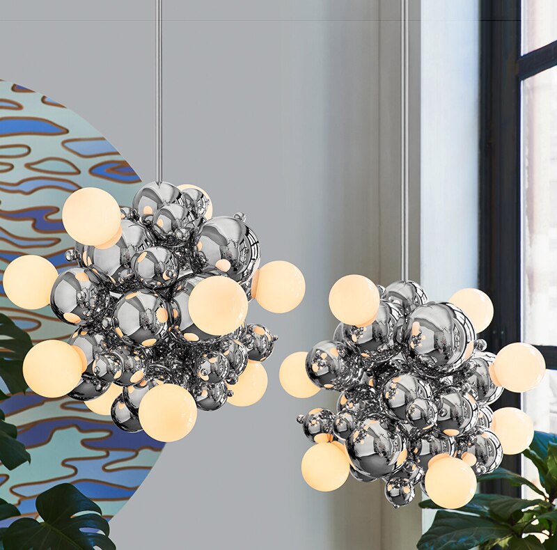 ChandeliersDecor.com-Pendant Lights-Chrome Bubble LED Pendant Light