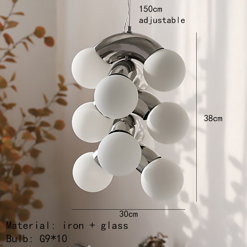 ChandeliersDecor.com-Pendant Lights-Chrome Metal Glass Globe LED - Glass Ball Light