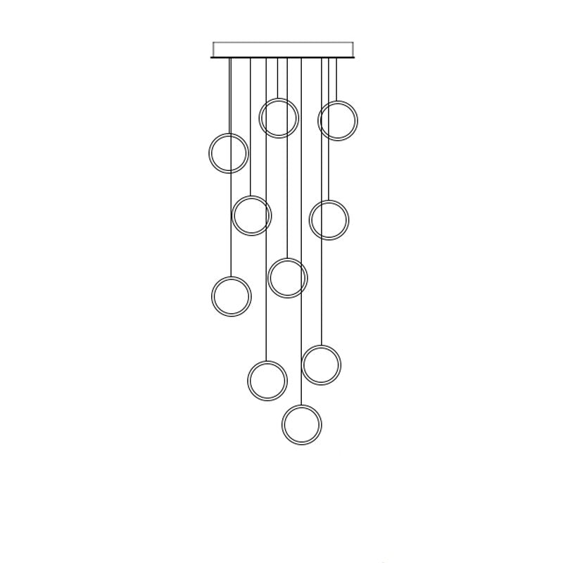 ChandeliersDecor.com-Staircase Chandelier-Circle Mingle LED Chandelier Light