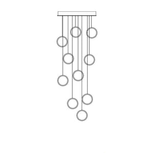 ChandeliersDecor.com-Staircase Chandelier-Circle Mingle LED Chandelier Light