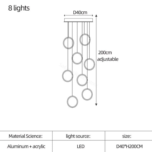 ChandeliersDecor.com-Staircase Chandelier-Circle Mingle LED Chandelier Light