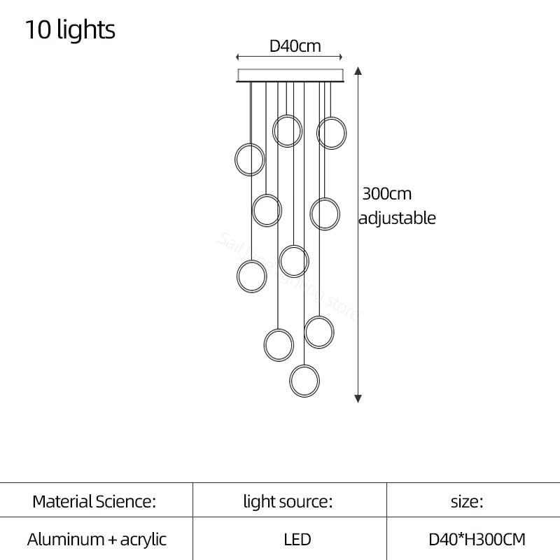 ChandeliersDecor.com-Staircase Chandelier-Circle Mingle LED Chandelier Light