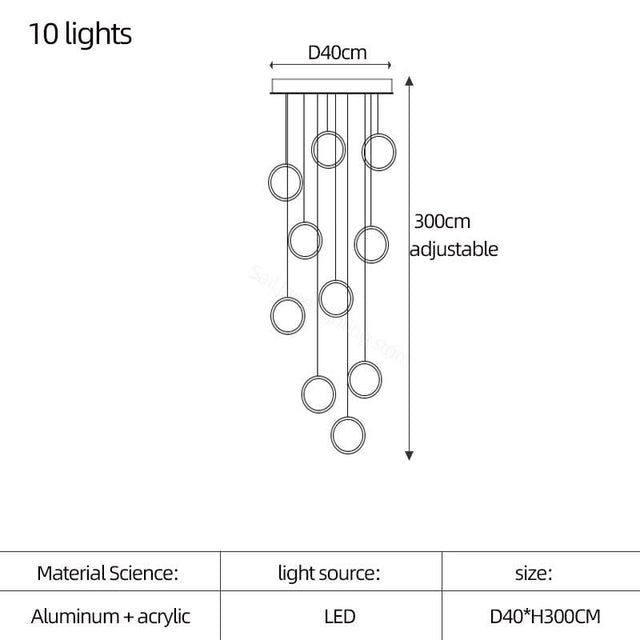 ChandeliersDecor.com-Staircase Chandelier-Circle Mingle LED Chandelier Light