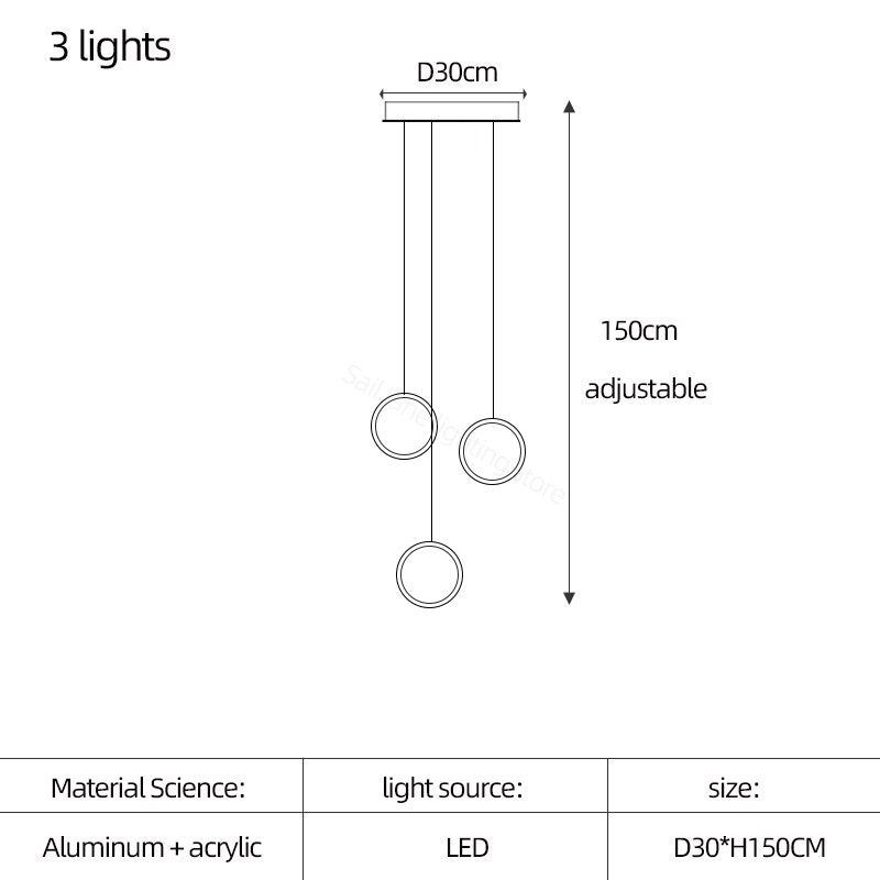 ChandeliersDecor.com-Staircase Chandelier-Circle Mingle LED Chandelier Light