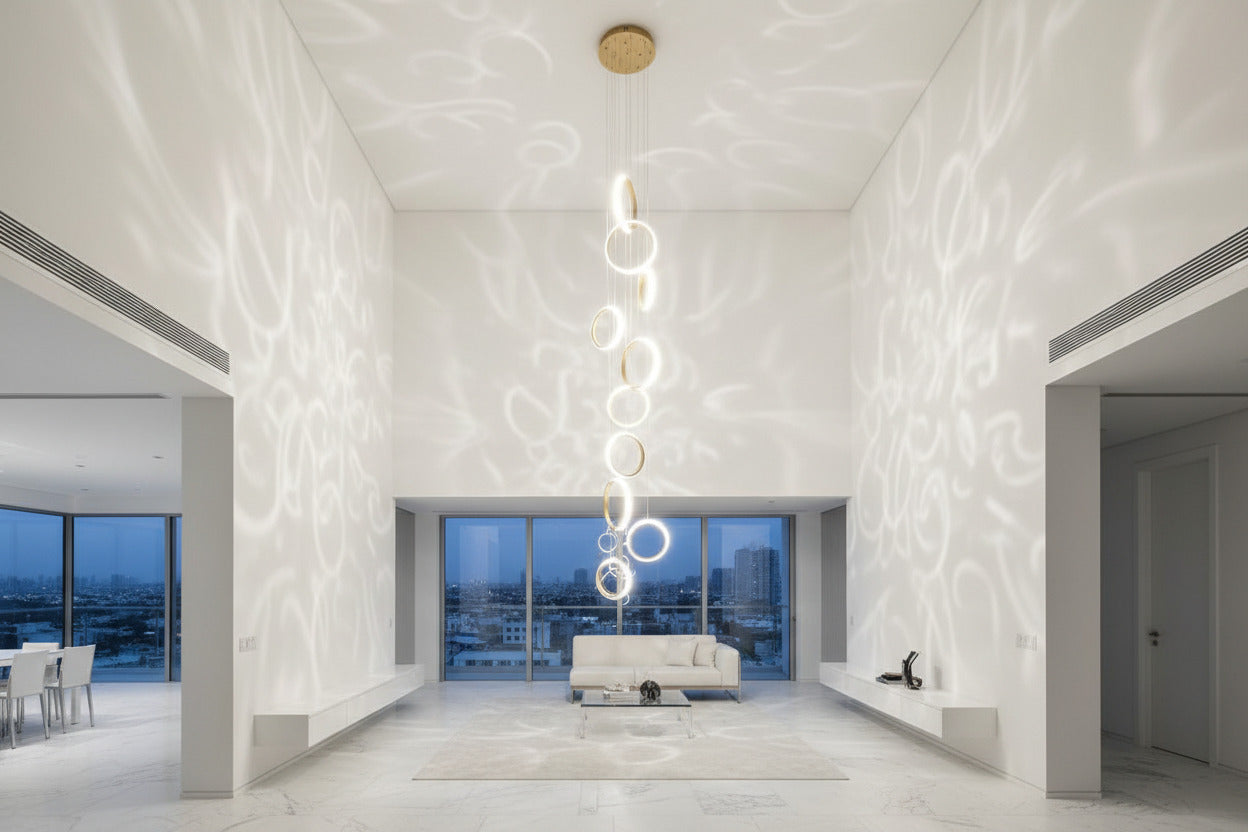 ChandeliersDecor.com-Staircase Chandelier-Circle Mingle LED Chandelier Light