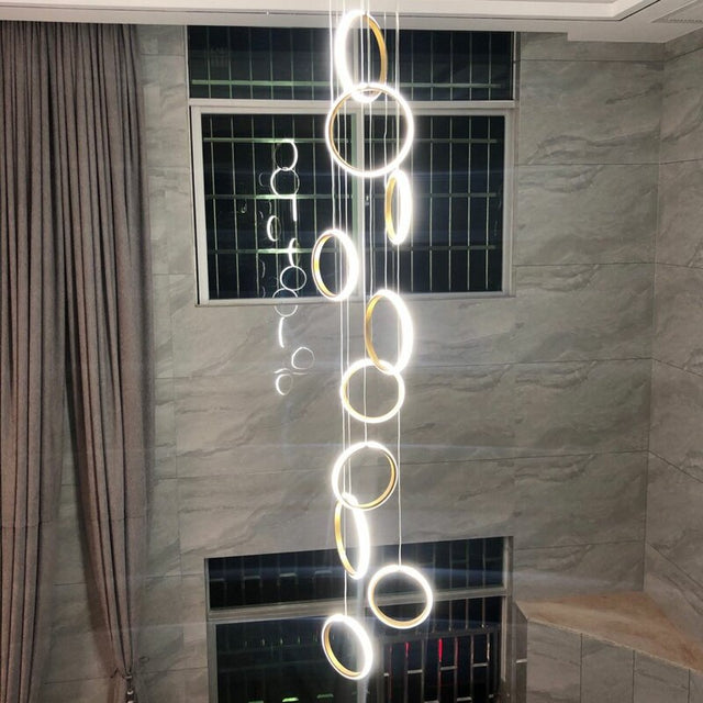 ChandeliersDecor.com-Staircase Chandelier-Circle Mingle LED Chandelier Light