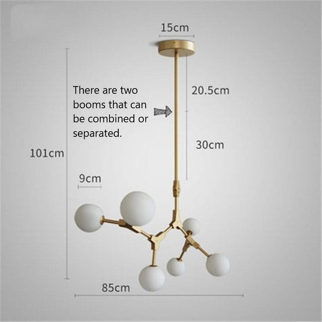 Circular Glass Ball Molecule Chandelier Lighting-ChandeliersDecor.com