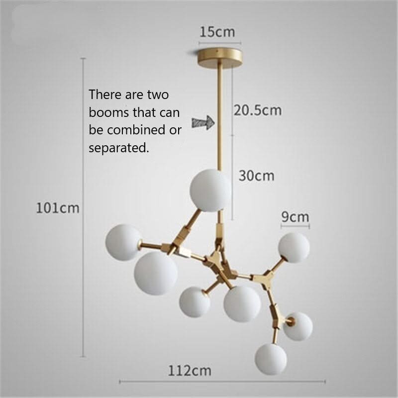 Circular Glass Ball Molecule Chandelier Lighting-ChandeliersDecor.com