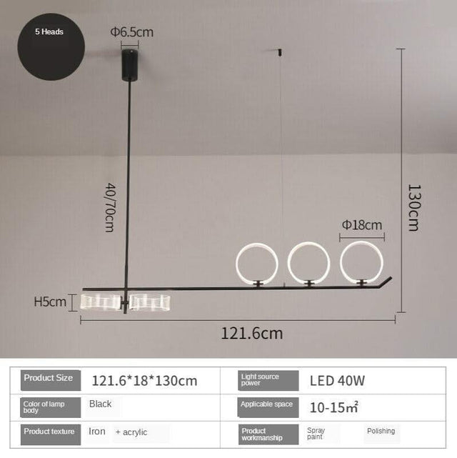 ChandeliersDecor.com-Kitchen Island-Circular Rings Kitchen Lightings: Stylish Fixtures