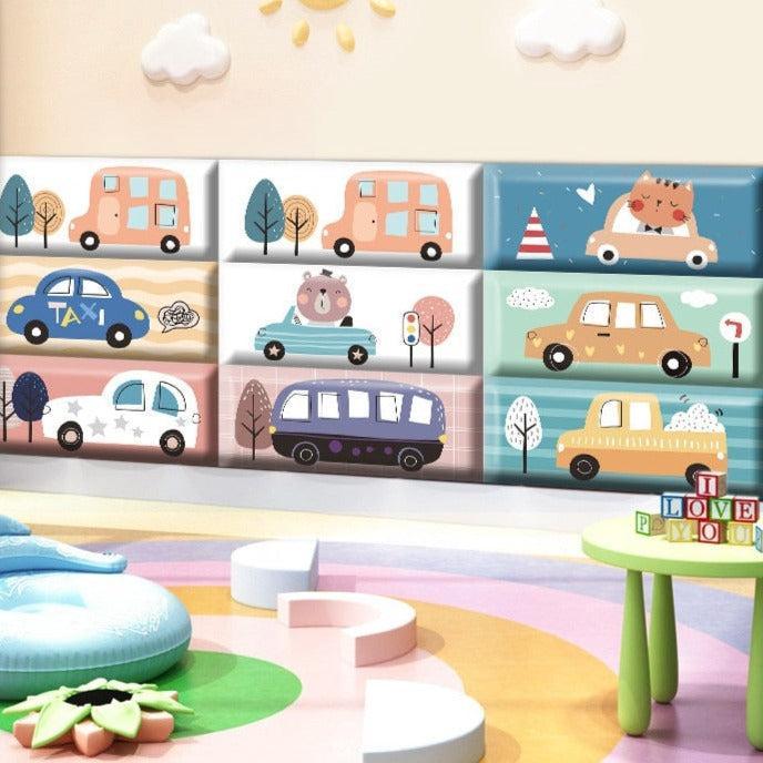 ChandeliersDecor.com-Padded Walls-Classic Car Race Kids Wall Padded Safety Cushions