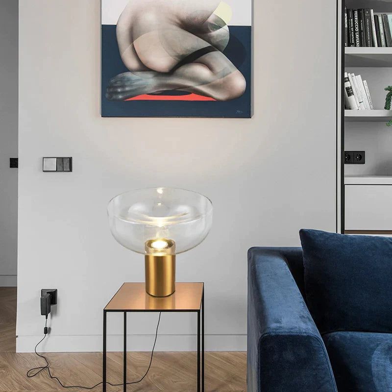 ChandeliersDecor.com-Table Lamp-Clear Glass Swirl Lamp