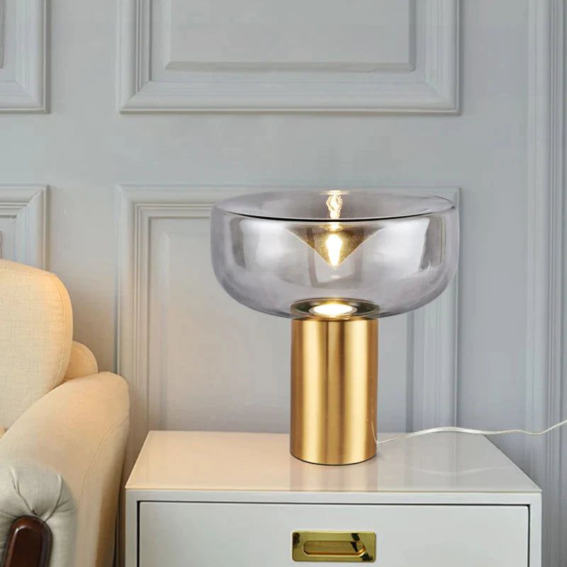 ChandeliersDecor.com-Table Lamp-Clear Glass Swirl Lamp