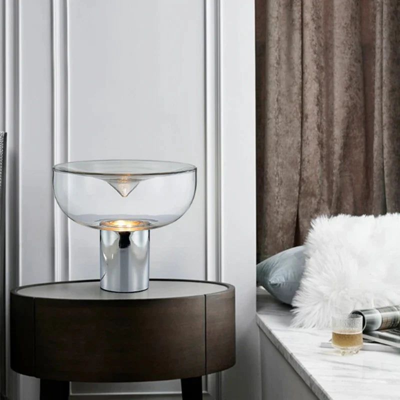 ChandeliersDecor.com-Table Lamp-Clear Glass Swirl Lamp