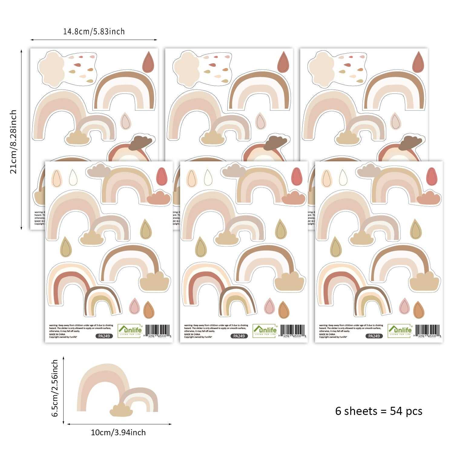 ChandeliersDecor.com-Kids Nursery Bohemian Wall Decals-Clouds Rainbow Wall Decal: Colorful Magic