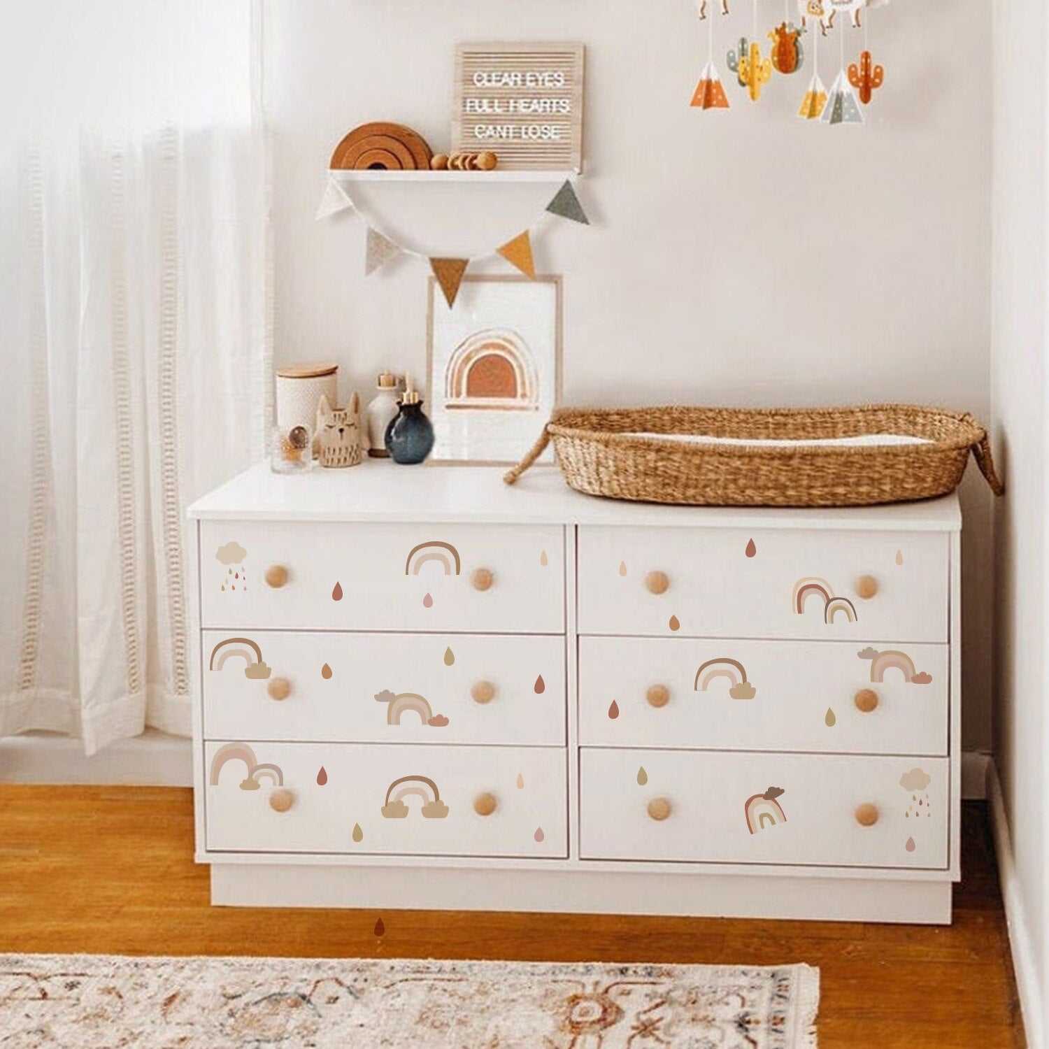 ChandeliersDecor.com-Kids Nursery Bohemian Wall Decals-Clouds Rainbow Wall Decal: Colorful Magic