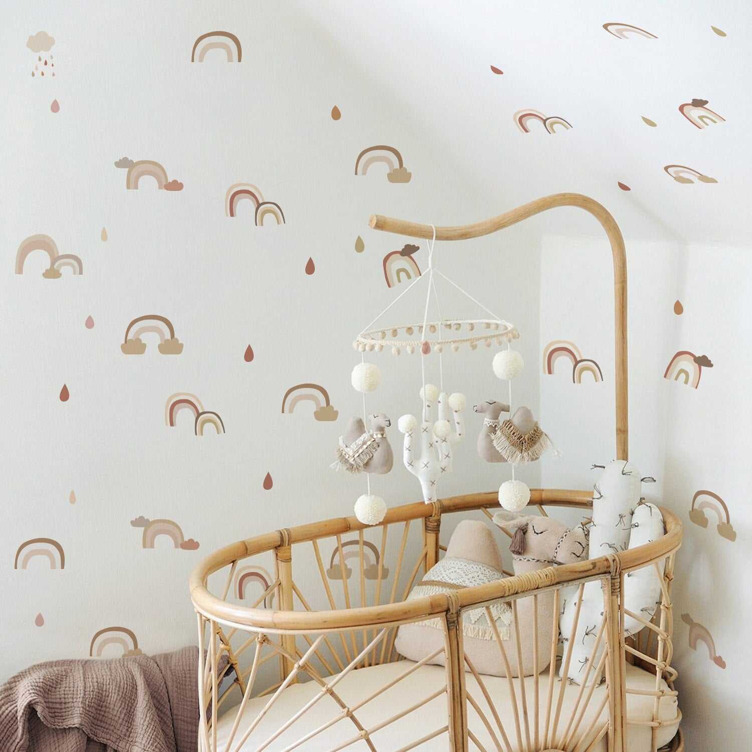 ChandeliersDecor.com-Kids Nursery Bohemian Wall Decals-Clouds Rainbow Wall Decal: Colorful Magic