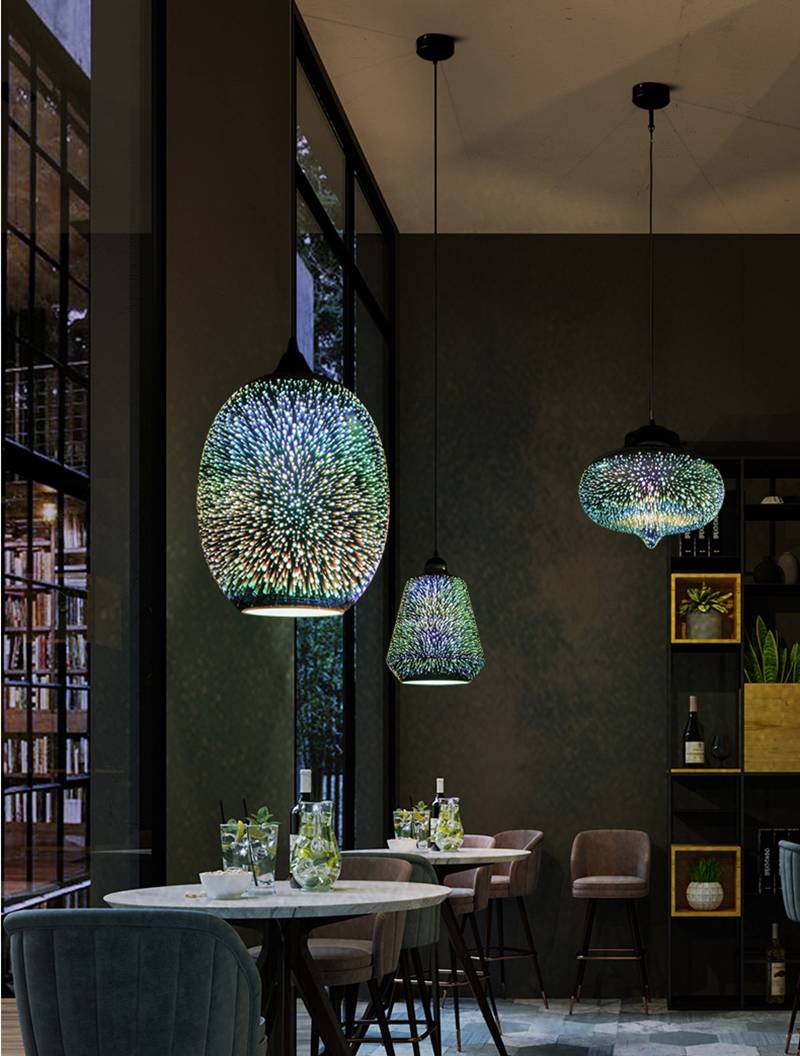 ChandeliersDecor.com-Pendant Lights-Colorful Fireworks Starry Sky Hanging Glass Chandelier