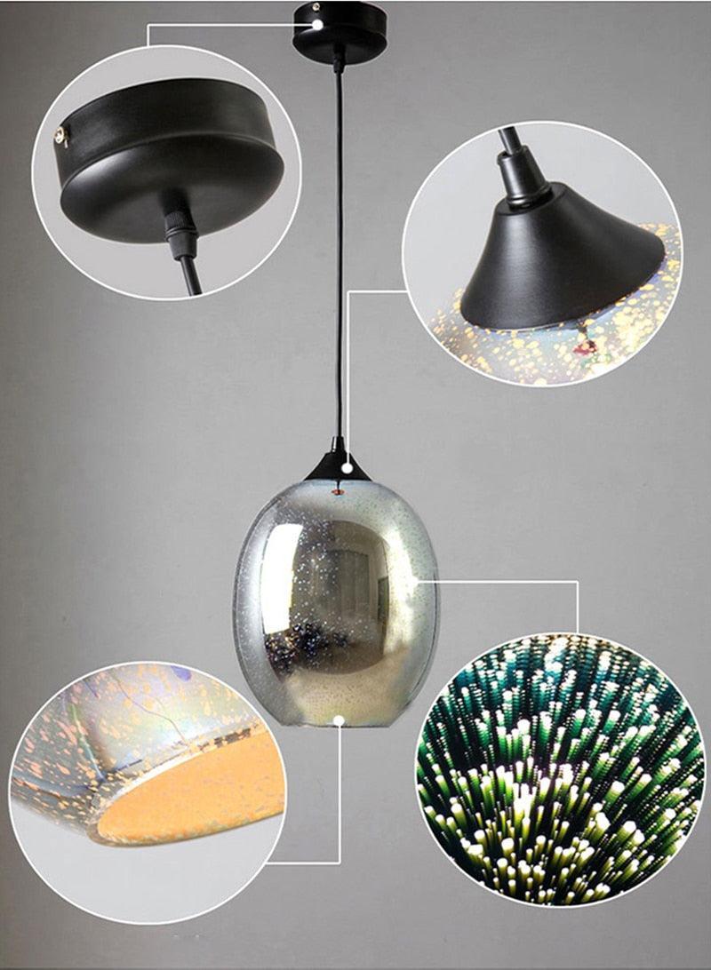 ChandeliersDecor.com-Pendant Lights-Colorful Fireworks Starry Sky Hanging Glass Chandelier