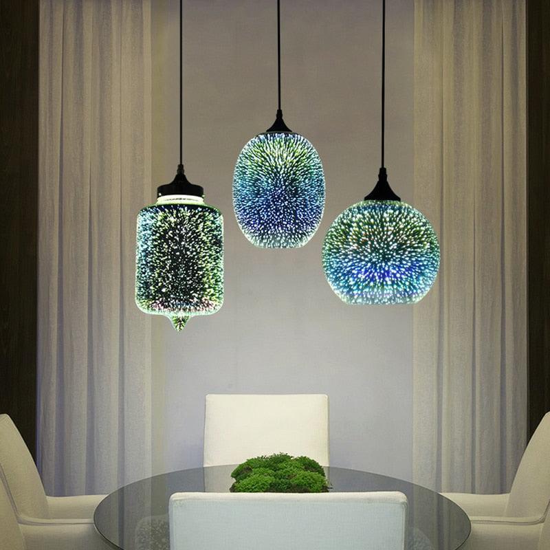 ChandeliersDecor.com-Pendant Lights-Colorful Fireworks Starry Sky Hanging Glass Chandelier