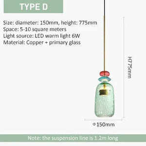 ChandeliersDecor.com-Pendant Lights-Colorful Glass LED Pendant Lights - Illuminate Your Space with Elegance