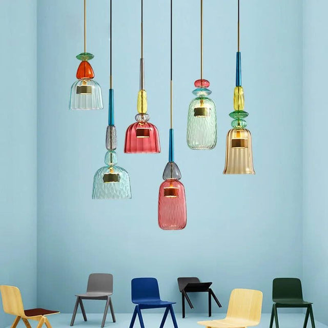 Colorful Glass LED Pendant Lights - Illuminate Your Space with Elegance-ChandeliersDecor.com