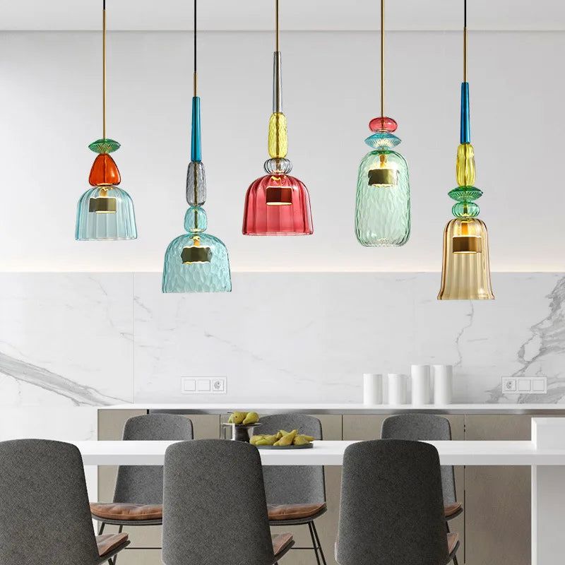 ChandeliersDecor.com-Pendant Lights-Colorful Glass LED Pendant Lights - Illuminate Your Space with Elegance