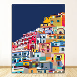 ChandeliersDecor.com-Wall Posters-Colourful Architecture art Amalfi Coast Positano Italy Canvas Wall Art