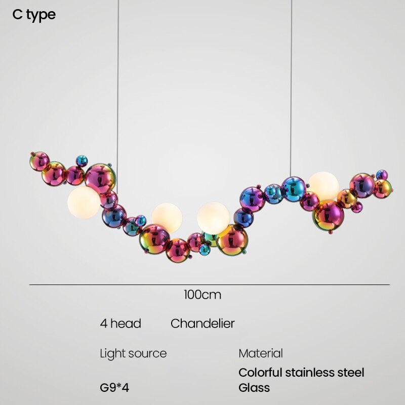 ChandeliersDecor.com-Kitchen Island-Colourful Chandelier Indoor Decor Hanging Lights