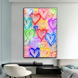 ChandeliersDecor.com-Wall Posters-Colourful Love Hearts Canvas Wall Art