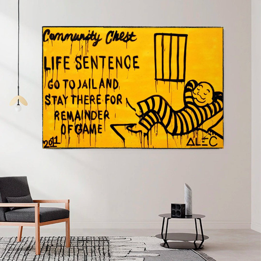 ChandeliersDecor.com-Monopoly Wall Poster-Community Chest Go To Jail - Mr Monopoly Wall Art