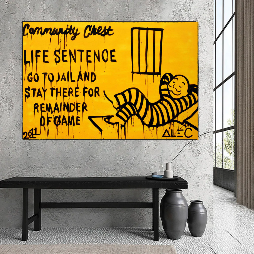 ChandeliersDecor.com-Monopoly Wall Poster-Community Chest Go To Jail - Mr Monopoly Wall Art