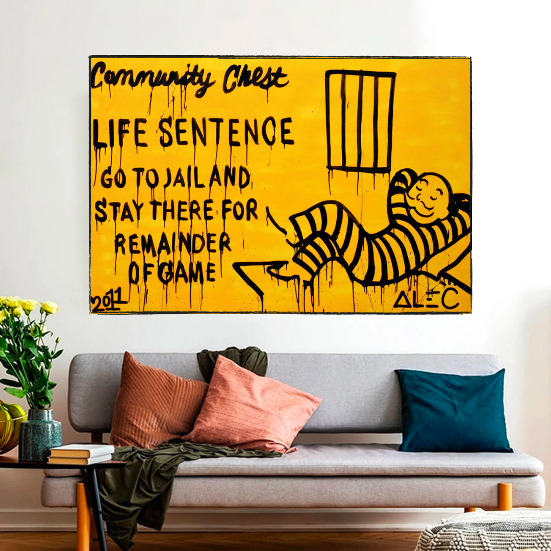 ChandeliersDecor.com-Monopoly Wall Poster-Community Chest Go To Jail - Mr Monopoly Wall Art