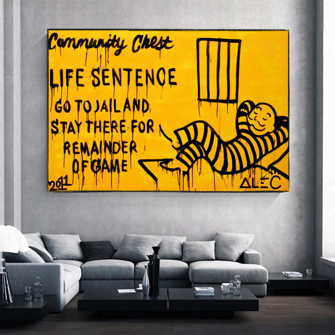 ChandeliersDecor.com-Monopoly Wall Poster-Community Chest Go To Jail - Mr Monopoly Wall Art