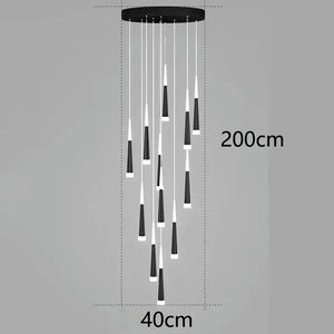 ChandeliersDecor.com-Staircase Chandelier-Cone Tubes Staircase Chandelier: Exquisite Illumination