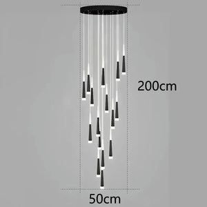 ChandeliersDecor.com-Staircase Chandelier-Cone Tubes Staircase Chandelier: Exquisite Illumination