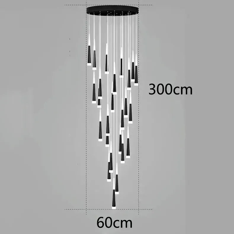 ChandeliersDecor.com-Staircase Chandelier-Cone Tubes Staircase Chandelier: Exquisite Illumination