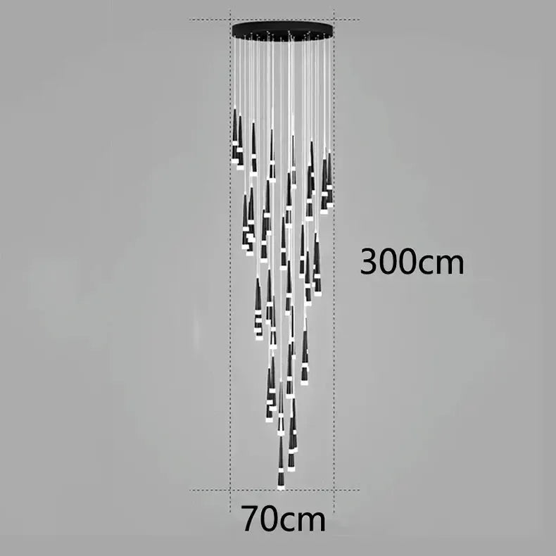 ChandeliersDecor.com-Staircase Chandelier-Cone Tubes Staircase Chandelier: Exquisite Illumination