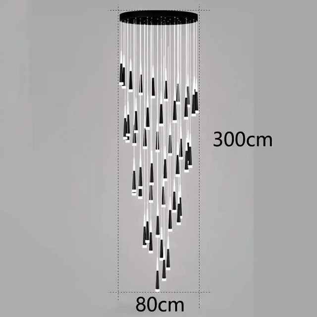 ChandeliersDecor.com-Staircase Chandelier-Cone Tubes Staircase Chandelier: Exquisite Illumination