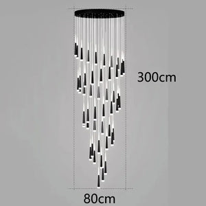 ChandeliersDecor.com-Staircase Chandelier-Cone Tubes Staircase Chandelier: Exquisite Illumination