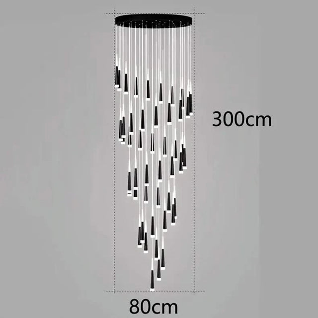ChandeliersDecor.com-Staircase Chandelier-Cone Tubes Staircase Chandelier: Exquisite Illumination