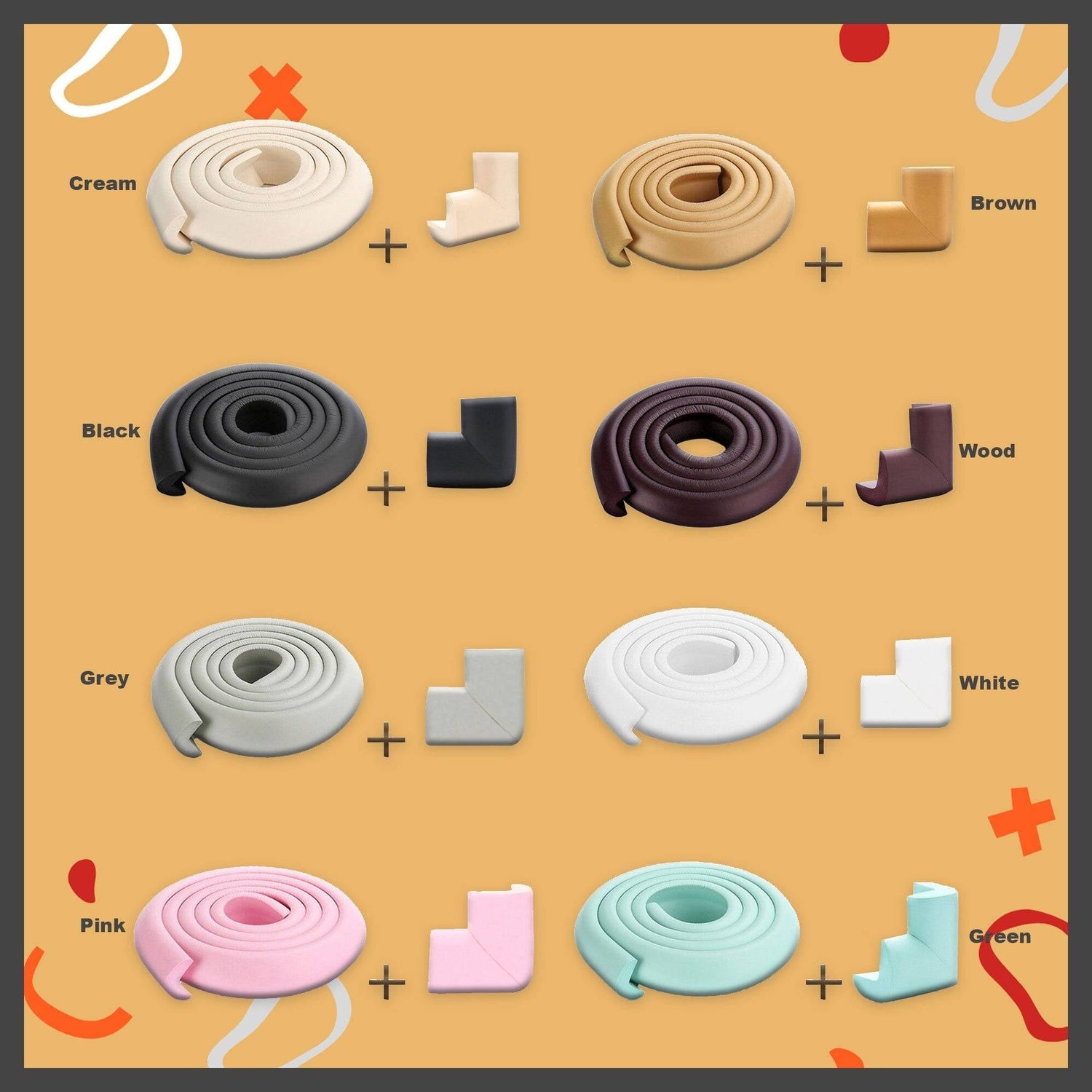 ChandeliersDecor.com-Corner Protectors for Furniture - 2m Roll with 5 Corners