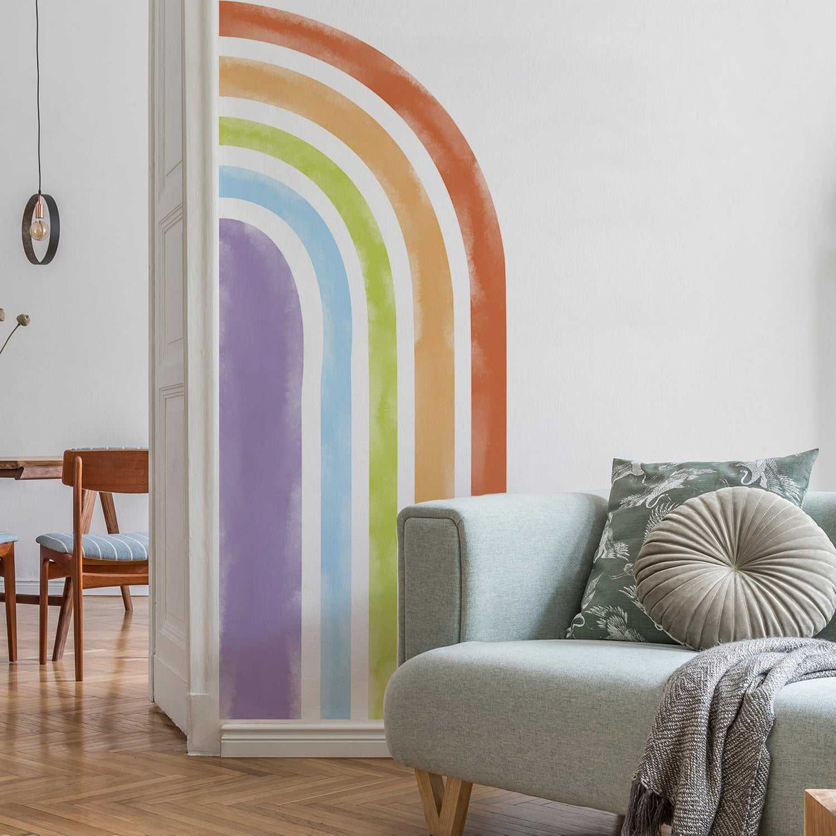 ChandeliersDecor.com-Home Decor Decals-Corner Rainbow Wall Decal for Kids Room | Kids Room Wall Decal