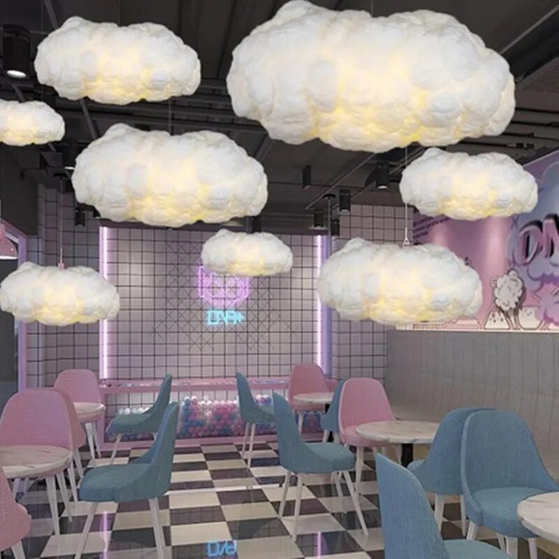 ChandeliersDecor.com-Pendant Lights-Cotton Cloud Pendant Lighting – Dreamy Glow
