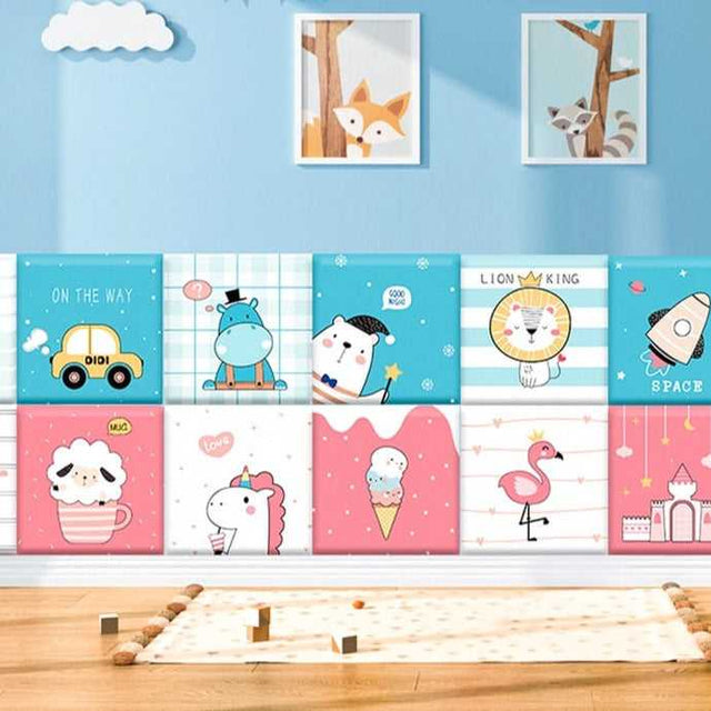 ChandeliersDecor.com-Padded Walls-Count the Penguins Kids Wall Padded Safety Cushions Set